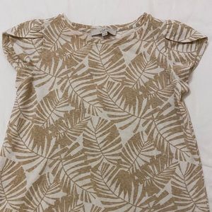 LOFT XS Palm Leaf Tulip short sleeve top